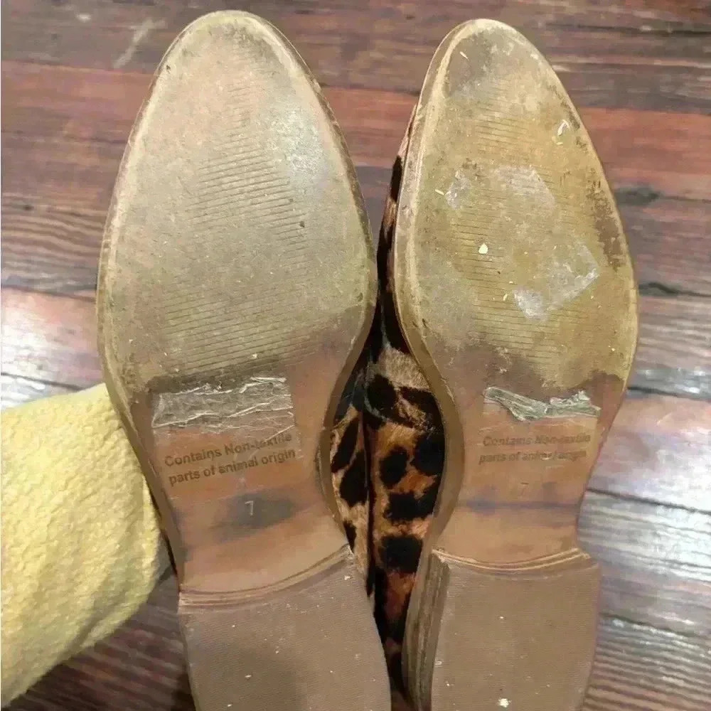 Madewell The Orson Womens Size 7 Loafer Leopard Print Shoes Calf Hair Leather - Picture 6 of 8